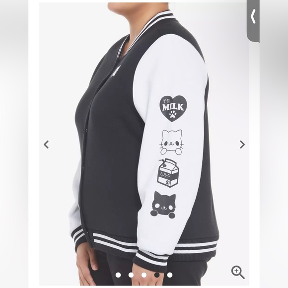 Hot Topic Kitten Milk Black Varsity Jacket - Picture 4 of 6